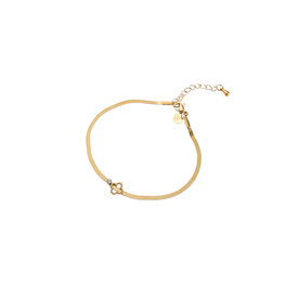 Armband B56402-2 Fine flat clover sparkle goud - Day&Eve Armband B56402-2 Fine flat clover sparkle goud - Day&Eve