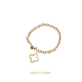 Armband B56073-2 Clover pendant goud - Day&Eve Armband B56073-2 Clover pendant goud - Day&Eve