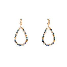 Oorbellen E55217-5  Open drop blauw goud - Day&Eve Oorbellen E55217-5  Open drop blauw goud - Day&Eve