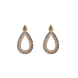 Oorbellen E55207-1 Square beads drop bruin goud - Day&Eve Oorbellen E55207-1 Square beads drop bruin goud - Day&Eve