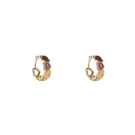 Oorbellen E55025-2 Heart ring bruin goud - Day&Eve Oorbellen E55025-2 Heart ring bruin goud - Day&Eve