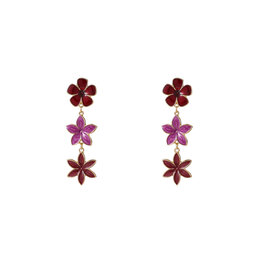 Oorbellen E55033-4 Flower dangle burgundy - Day&Eve Oorbellen E55033-4 Flower dangle burgundy - Day&Eve