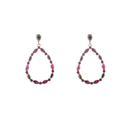 Oorbellen E55144-4 Open drop dangle fuchsia - Day&Eve Oorbellen E55144-4 Open drop dangle fuchsia - Day&Eve