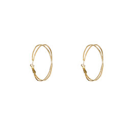 Oorbellen E56339-2 Smalle dubbele hoop goud - Day&Eve Oorbellen E56339-2 Smalle dubbele hoop goud - Day&Eve