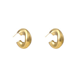 Oorbellen E56227-2 Wavy holle hoop goud - Day&Eve Oorbellen E56227-2 Wavy holle hoop goud - Day&Eve