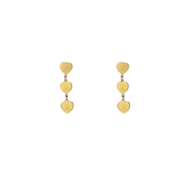 Oorbellen E56422-2 drie hartjes stud goud - Day&Eve Oorbellen E56422-2 drie hartjes stud goud - Day&Eve