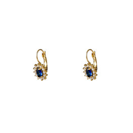 Oorbellen E56375-4 French hook ovaal donkerblauw goud - Day&Eve Oorbellen E56375-4 French hook ovaal donkerblauw goud - Day&Eve