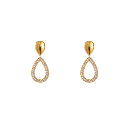 Oorbellen E56433-2 Shiny ovaal hanger goud - Day&Eve