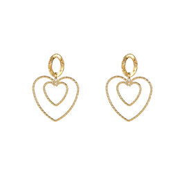 Oorbellen E56360-2 Dunne open hartjes goud - Day&Eve