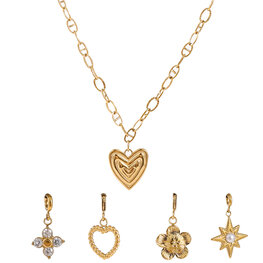 Bedelketting met losse bedels NSET552-2 hartje goud - ​​​​​​​Day&Eve Bedelketting met losse bedels NSET552-2 hartje goud - ​​​​​​​Day&Eve
