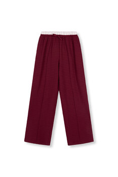 Broek met wijde pijpen Mara bordeaux rood - Refined Department Broek met wijde pijpen Mara bordeaux rood - Refined Department