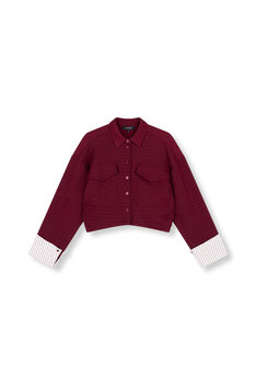Oversized korte blouse Lylou bordeaux rood - Refined Department Oversized korte blouse Lylou bordeaux rood - Refined Department