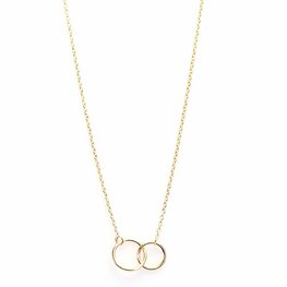 Ketting dubbele cirkel goldplated - Karma Ketting dubbele cirkel goldplated - Karma