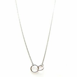 Ketting dubbele cirkel sterling silver - Karma Ketting dubbele cirkel sterling silver - Karma