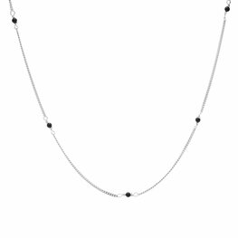Ketting kleine zwarte bolletjes sterling silver - Karma Ketting kleine zwarte bolletjes sterling silver - Karma