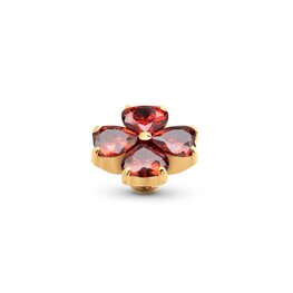 Steentje twisted Heart Clover D.D-Garnet 10mm goud TMG1 - Melano Steentje twisted Heart Clover D.D-Garnet 10mm goud TMG1 - Melano