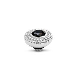 Steentje twisted Crystal Bali black 8 mm zilver TMG7 - Melano Steentje twisted Crystal Bali black 8 mm zilver TMG7 - Melano