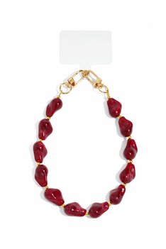 Telefoonkoord kort stenen rood