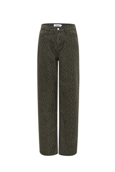 Broek Leopard jeans donkerbruin Broek Leopard jeans donkerbruin