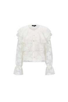 Blouse wit kant ruffle Blouse wit kant ruffle