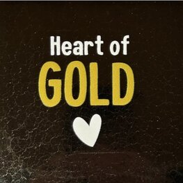Tegeltje heart of gold goud/creme - YETT