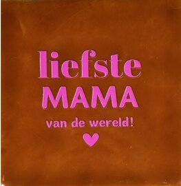 Tegeltje liefste mama vd wereld terra/roze - YETT