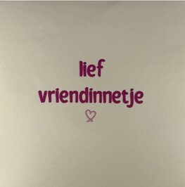 Tegeltje lief vriendinnetje creme/knalroze - YETT