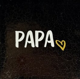 Tegeltje papa (hartje) goud/creme - YETT