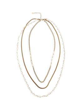 Dubbele ketting schakels goud - Rose & Camellia