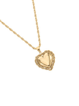 Ketting gevlochten hartje goud - Rose & Camellia Ketting gevlochten hartje goud - Rose & Camellia