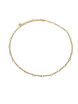 Ketting rondjes en streepjes goud - Rose & Camellia Ketting rondjes en streepjes goud - Rose & Camellia