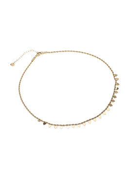 Ketting gevochten met hartjes goud - Rose & Camellia Ketting gevochten met hartjes goud - Rose & Camellia