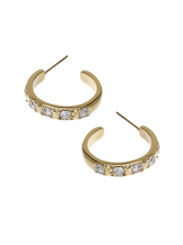 Oorbellen diamanten hoops goud - Rose & Camellia Oorbellen diamanten hoops goud - Rose & Camellia