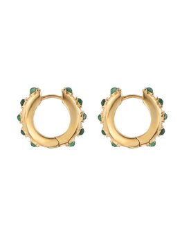 Oorbellen hoops groen goud - Rose & Camellia Oorbellen hoops groen goud - Rose & Camellia
