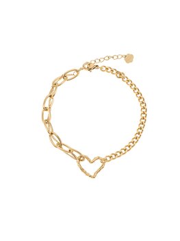 Armband hartje schakel goud - Rose & Camellia