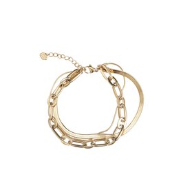 Armband dubbel snake schakel goud - Rose & Camellia