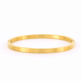 Bangle Plat mat Nora goud - Kalli