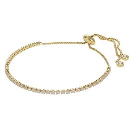 Armband diamantjes trekkoord Janah goud - Kalli