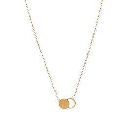 Ketting N56030-2 twee rondjes goud - ​​​​​​​Day&Eve Ketting N56030-2 twee rondjes goud - ​​​​​​​Day&Eve