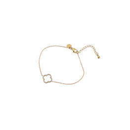 Armband TB56396-2 Sparkly clover goud - Day&Eve Armband TB56396-2 Sparkly clover goud - Day&Eve