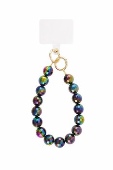 Telefoonkoord kort kleine zwarte discoballen