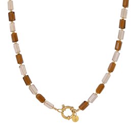 Ketting K.SK.240.1 Luna brown goud - Label Kiki