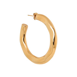 Oorbel per stuk K.SH.359.1 Rough hoop goud - Label Kiki
