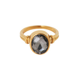 Ring K.R.055.6 Black stone goud - Label Kiki