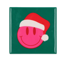 Tegeltje Smiley kerstmuts
