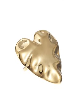 Ring groot glanzend hart goud - Rose & Camellia