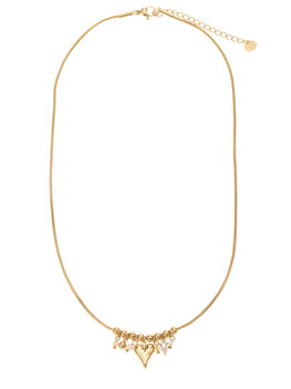 Ketting hartje en kraaltjes goud - Rose & Camellia