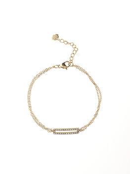 Armband rechthoek diamantjes goud - Rose & Camellia