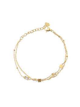 Armband dubbel blokjes goud - Rose & Camellia