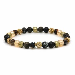 Armband spiral EMY elastiek goud crystal xs - Karma